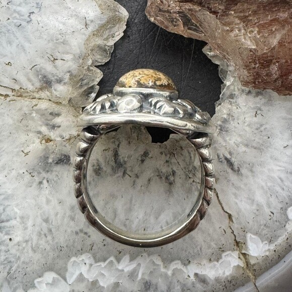 Carolyn Pollack Sterling Silver Oval Picture Jasper Petroglyph Ring For Women - Picture 8 of 10